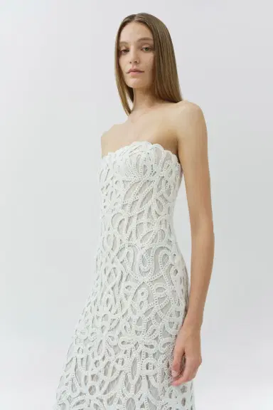 Simkhai Clairis Lace Bustier Midi Dress | Thumbnail 4
