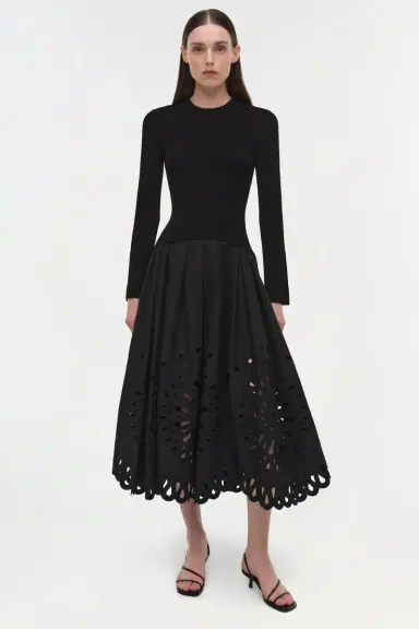Simkhai Daila Embroidered Knit Midi Dress | Thumbnail 2 Simkhai Daila Embroidered Knit Midi Dress | Thumbnail 2