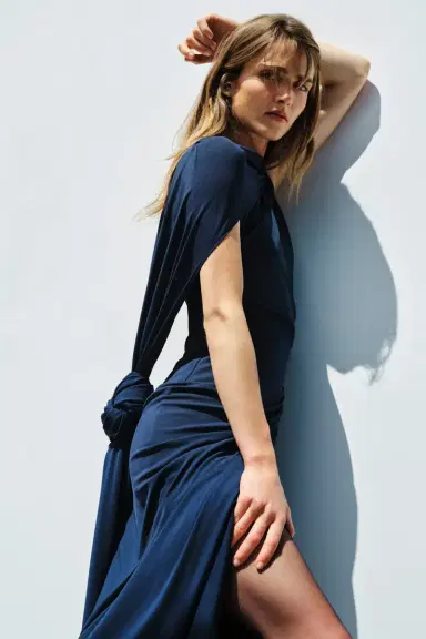 Simkhai Demi Draped Jersey Cape Gown | Thumbnail 2 Simkhai Demi Draped Jersey Cape Gown | Thumbnail 2