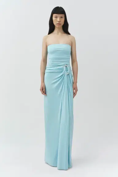 Simkhai Emma Strapless Draped Jersey Bustier Gown | Thumbnail 2 Simkhai Emma Strapless Draped Jersey Bustier Gown | Thumbnail 2