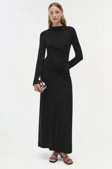 Simkhai Ferrera Draped Jersey Midi Dress | Thumbnail 2 Simkhai Ferrera Draped Jersey Midi Dress | Thumbnail 2