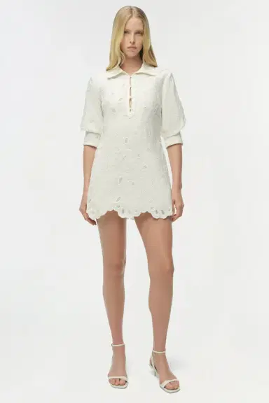Simkhai Freya Embroidered Linen Mini Dress | Thumbnail 2