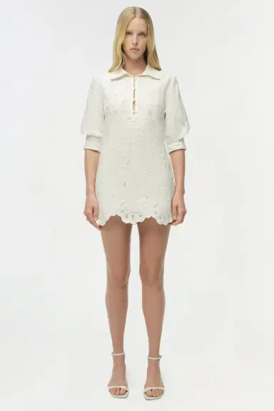 Simkhai Freya Embroidered Linen Mini Dress | Thumbnail 6