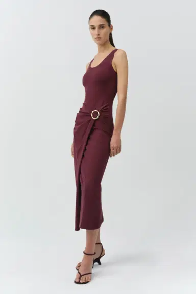 Simkhai Genne Draped Knit Midi Dress | Thumbnail 4 Simkhai Genne Draped Knit Midi Dress | Thumbnail 4