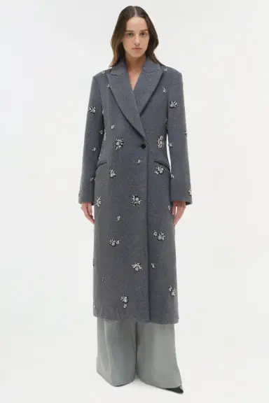 Simkhai Gianni Embellished Wool Coat | Thumbnail 3