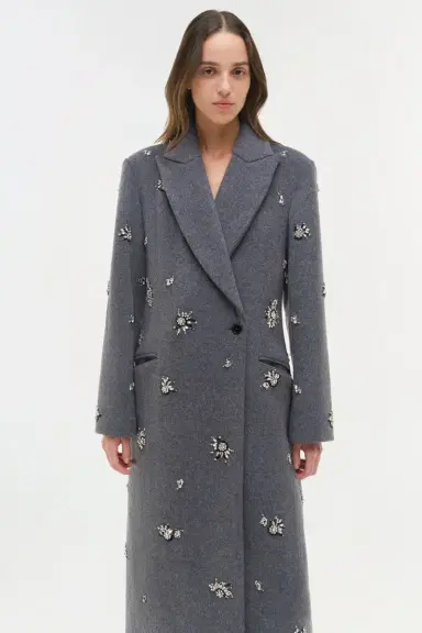 Simkhai Gianni Embellished Wool Coat | Thumbnail 4