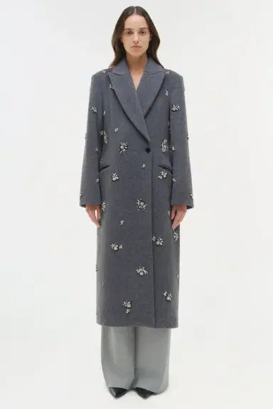 Simkhai Gianni Embellished Wool Coat | Thumbnail 7