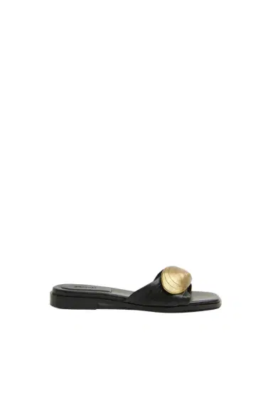 Simkhai Gigi Oyster Leather Flat Slide | Thumbnail 1 Simkhai Gigi Oyster Leather Flat Slide | Thumbnail 1