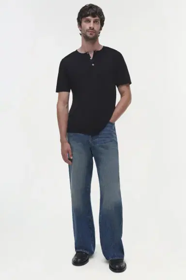 Simkhai Hayes Silk Linen Henley | Thumbnail 2 Simkhai Hayes Silk Linen Henley | Thumbnail 2