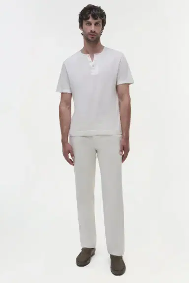 Simkhai Hayes Silk Linen Henley | Thumbnail 2 Simkhai Hayes Silk Linen Henley | Thumbnail 2