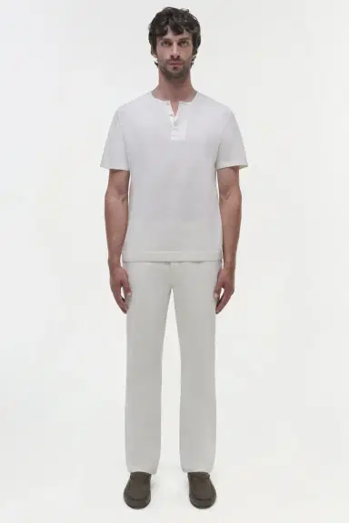 Simkhai Hayes Silk Linen Henley | Thumbnail 6 Simkhai Hayes Silk Linen Henley | Thumbnail 6