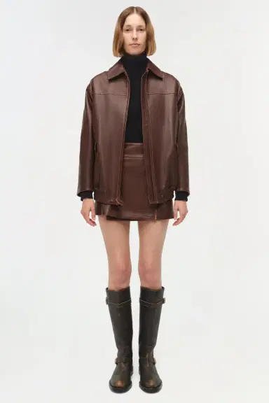 Simkhai Huntington Oversized Leather Jacket | Thumbnail 6 Simkhai Huntington Oversized Leather Jacket | Thumbnail 6
