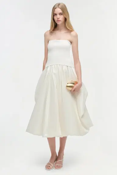 Simkhai Izzy Strapless Taffeta Midi Dress | Thumbnail 2 Simkhai Izzy Strapless Taffeta Midi Dress | Thumbnail 2