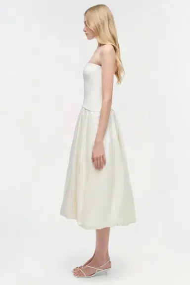 Simkhai Izzy Strapless Taffeta Midi Dress | Thumbnail 4 Simkhai Izzy Strapless Taffeta Midi Dress | Thumbnail 4