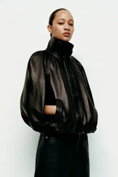 Simkhai Jada Leather Cape Jacket | Thumbnail 2 Simkhai Jada Leather Cape Jacket | Thumbnail 2
