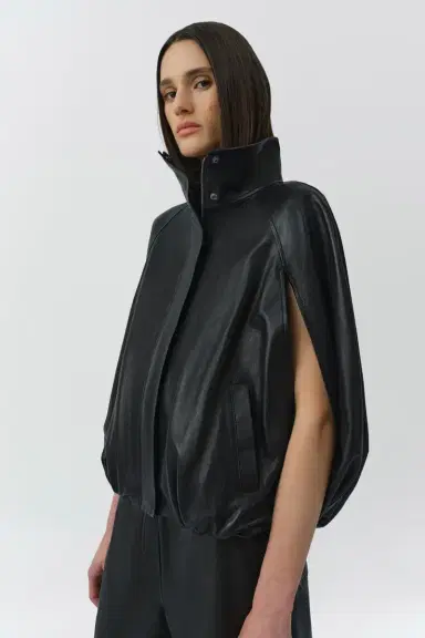 Simkhai Jada Leather Cape Jacket | Thumbnail 4 Simkhai Jada Leather Cape Jacket | Thumbnail 4