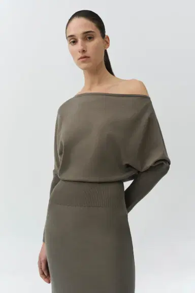 Simkhai Janese Off Shoulder Knit Midi Dress | Thumbnail 3 Simkhai Janese Off Shoulder Knit Midi Dress | Thumbnail 3