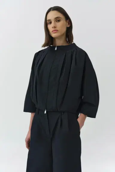 Simkhai Jess Pleated Cotton Faille Jacket | Thumbnail 3