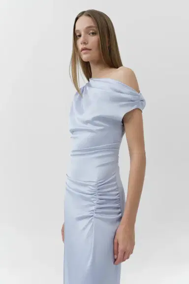 Simkhai Joanna Off Shoulder Satin Midi Dress | Thumbnail 3