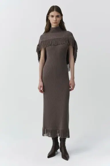 Simkhai Jordan Knit Fringe Midi Dress | Thumbnail 2 Simkhai Jordan Knit Fringe Midi Dress | Thumbnail 2