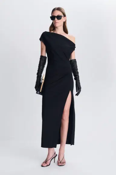 Simkhai Josefine Draped Midi Dress | Thumbnail 2 Simkhai Josefine Draped Midi Dress | Thumbnail 2