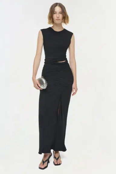 Simkhai Juna Draped Jersey Midi Skirt | Thumbnail 2 Simkhai Juna Draped Jersey Midi Skirt | Thumbnail 2
