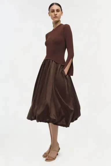 Simkhai Kenlie Taffeta Knit Midi Dress | Thumbnail 2