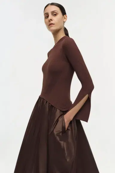 Simkhai Kenlie Taffeta Knit Midi Dress | Thumbnail 5