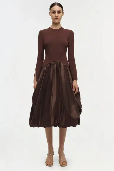 Simkhai Kenlie Taffeta Knit Midi Dress | Thumbnail 6