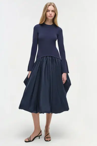 Simkhai Kenlie Taffeta Knit Midi Dress | Thumbnail 2 Simkhai Kenlie Taffeta Knit Midi Dress | Thumbnail 2