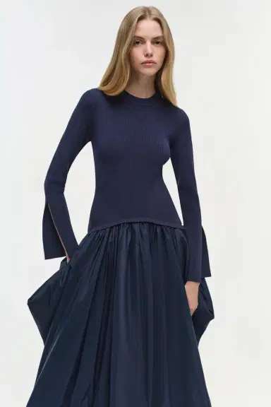 Simkhai Kenlie Taffeta Knit Midi Dress | Thumbnail 3 Simkhai Kenlie Taffeta Knit Midi Dress | Thumbnail 3