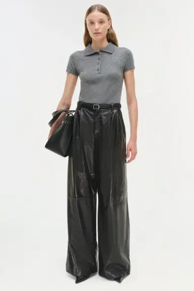 Simkhai Kobie Wide Leg Leather Pant | Thumbnail 2