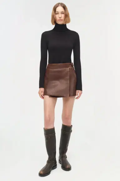 Simkhai Madeline Leather Mini Skirt | Thumbnail 2
