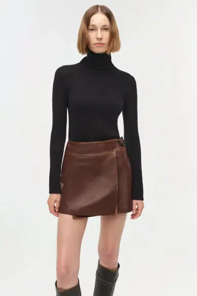 Simkhai Madeline Leather Mini Skirt | Thumbnail 3