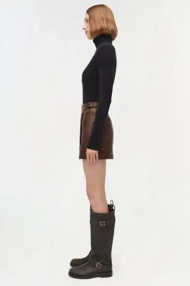 Simkhai Madeline Leather Mini Skirt | Thumbnail 4
