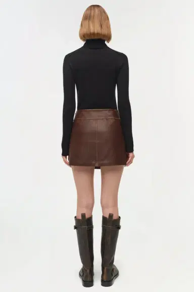 Simkhai Madeline Leather Mini Skirt | Thumbnail 5