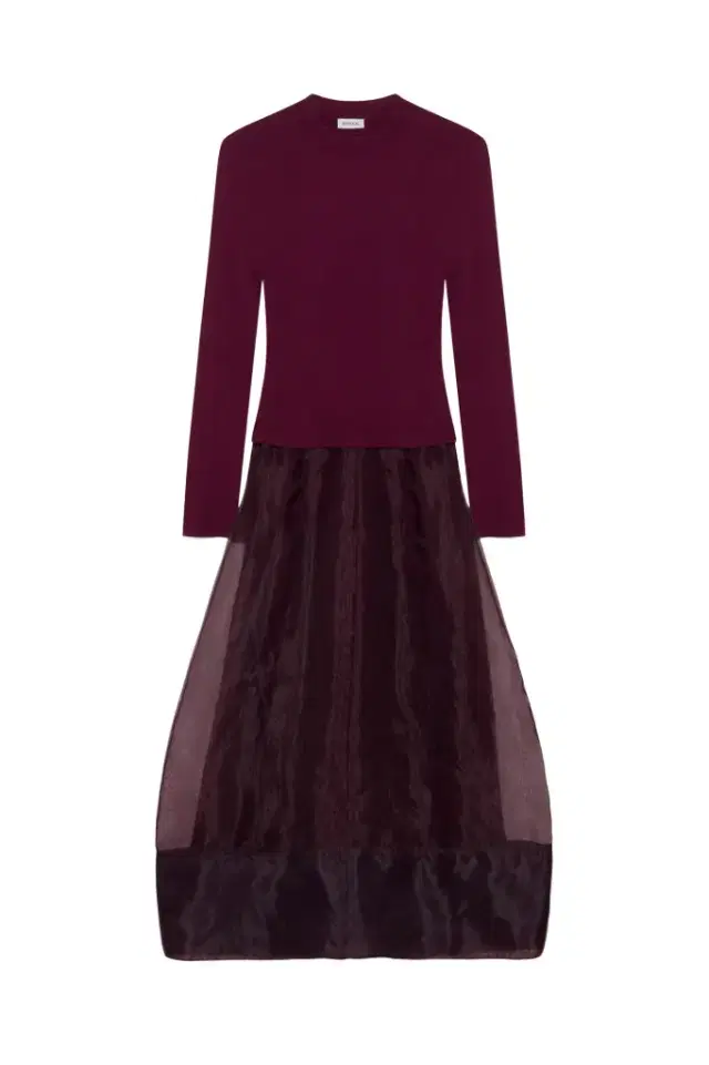 Maril Knit Organza Midi Dress Maril Knit Organza Midi Dress