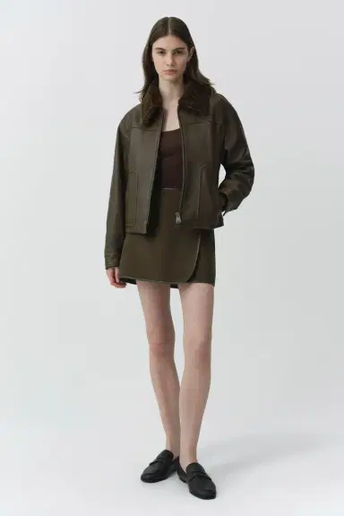 Simkhai Mel Leather Jacket | Thumbnail 2 Simkhai Mel Leather Jacket | Thumbnail 2
