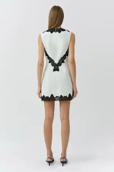 Simkhai Minna Cotton Faille Lace Mini Dress | Thumbnail 6