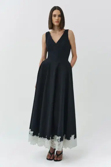 Simkhai Mira Cotton Faille Lace Midi Dress | Thumbnail 3