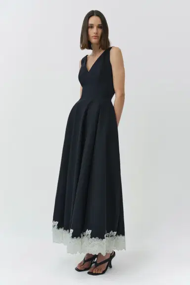 Simkhai Mira Cotton Faille Lace Midi Dress | Thumbnail 5