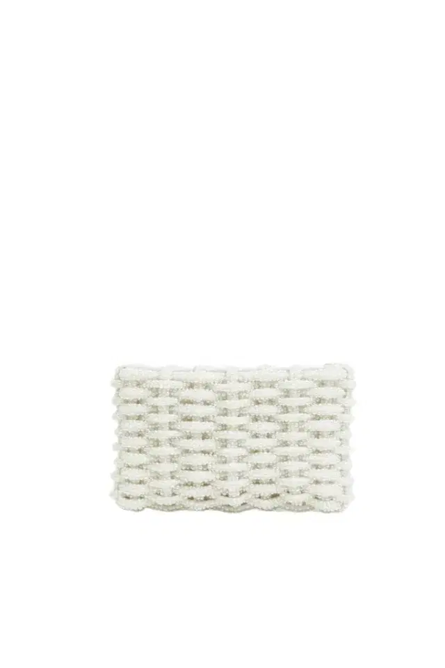 Simkhai Morgan Woven Pearl Clutch