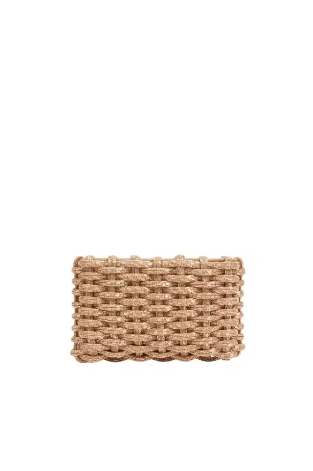 Morgan Woven Rhinestone Clutch