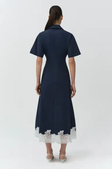 Simkhai Nerris Cotton Faille Lace Midi Dress | Thumbnail 5 Simkhai Nerris Cotton Faille Lace Midi Dress | Thumbnail 5