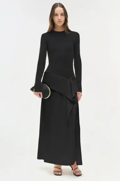 Simkhai Ornella Knit Satin Midi Dress | Thumbnail 2 Simkhai Ornella Knit Satin Midi Dress | Thumbnail 2