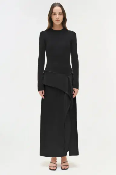 Simkhai Ornella Knit Satin Midi Dress | Thumbnail 6 Simkhai Ornella Knit Satin Midi Dress | Thumbnail 6