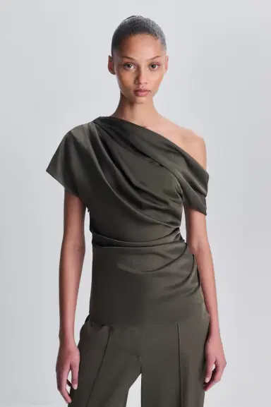 Simkhai Phoebe Draped Satin Top | Thumbnail 3 Simkhai Phoebe Draped Satin Top | Thumbnail 3