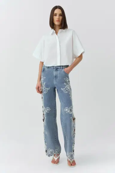 Simkhai Porter Embroidered Jean | Thumbnail 2