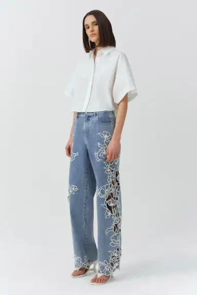 Simkhai Porter Embroidered Jean | Thumbnail 4