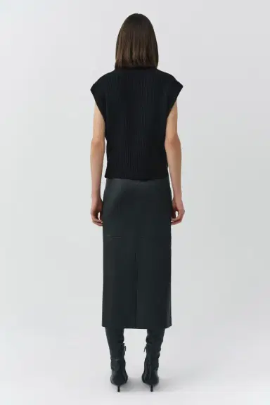 Simkhai Raven Leather Pencil Skirt | Thumbnail 4